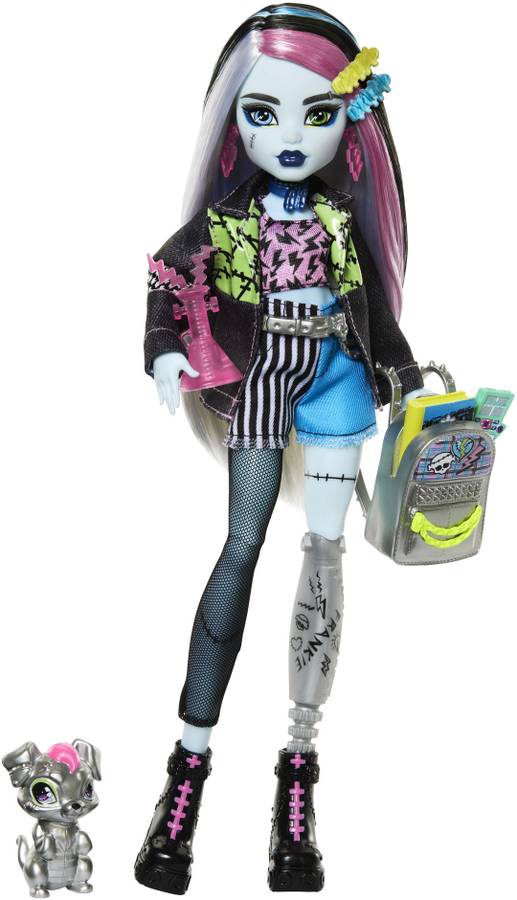 MONSTER HIGH Frankie Stein Fashion Doll with Pet Watzie and Accessories