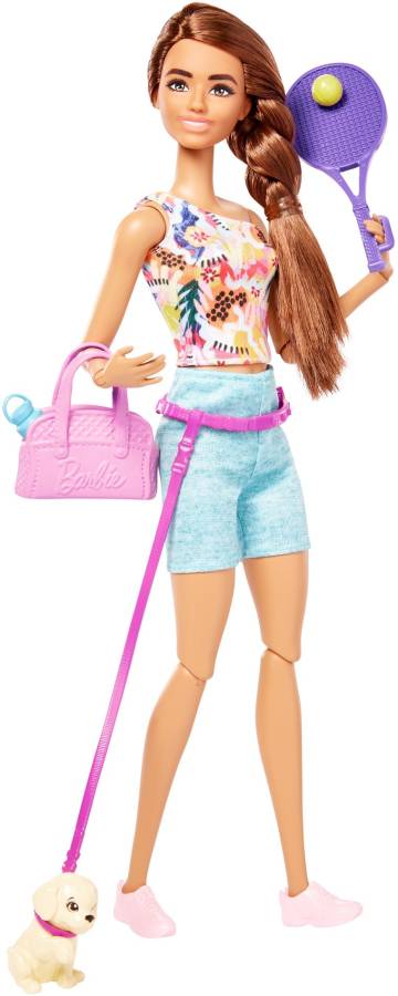 BARBIE Brunette Doll with Pet Puppy