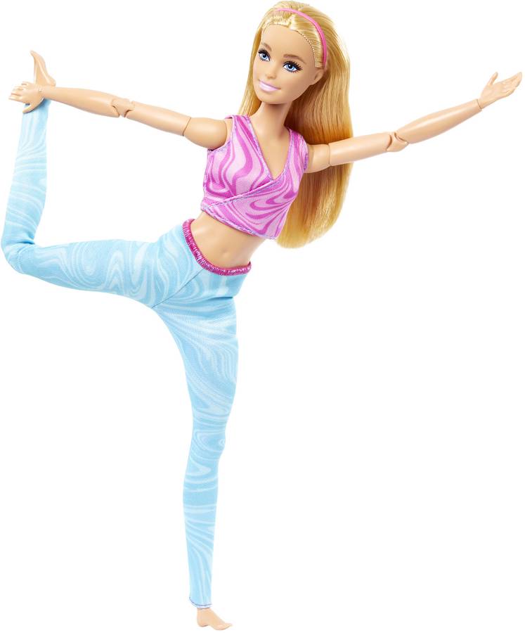 BARBIE Made to Move Fashion Doll, Blonde Wearing Removable Sports Top & Pants