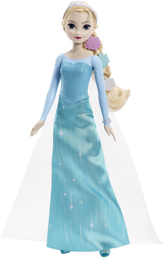 Disney Frozen Getting Ready Elsa Fashion Doll in Signature Dress and 9 Accessories