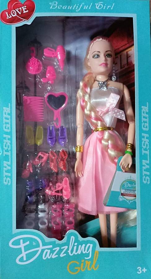 K A Enterprises New Fancy Doll with Long & Colorful Hair Style Doll(Pack of 1)