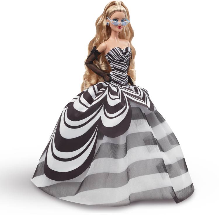 BARBIE Signature 65th Anniversary Doll with Blonde Hair and Black and White Gown