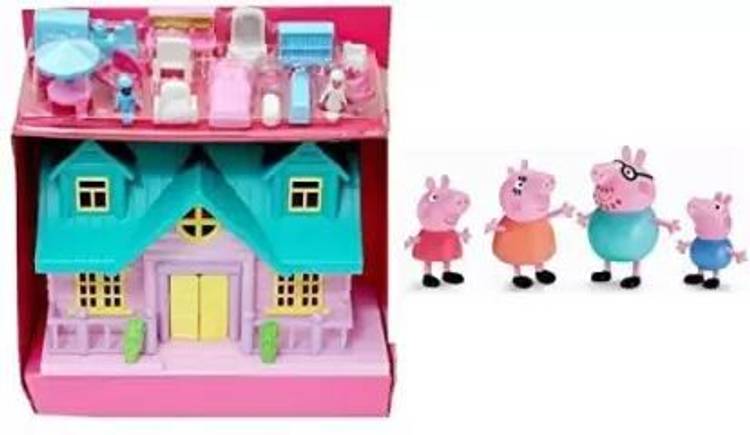 ROZY TRADING Doll House & peppa pig toy Family Set for kid girls boys