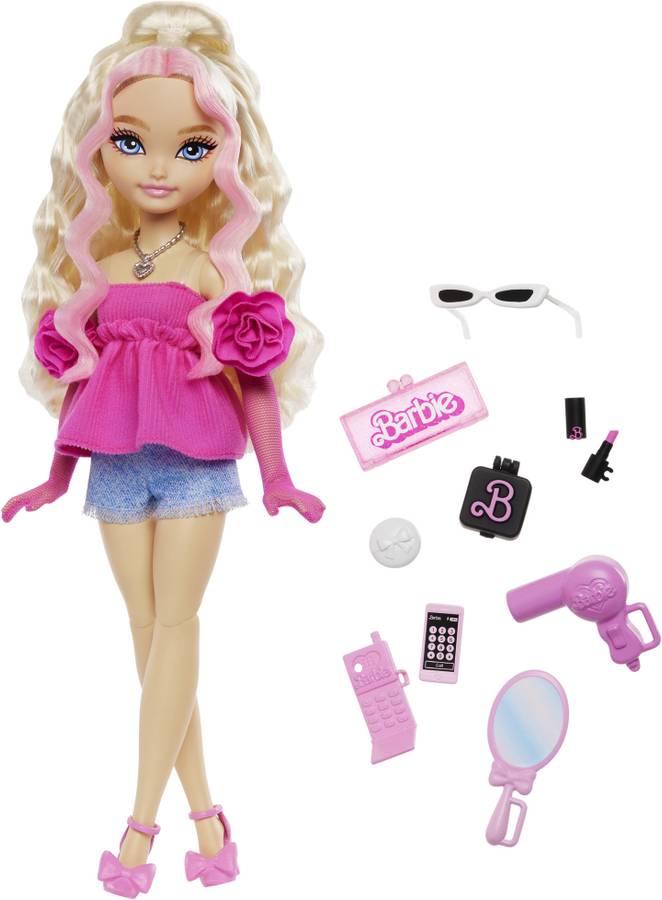 BARBIE Dream Besties Malibu Fashion Doll with 8 Makeup & Hair Themed Accessories