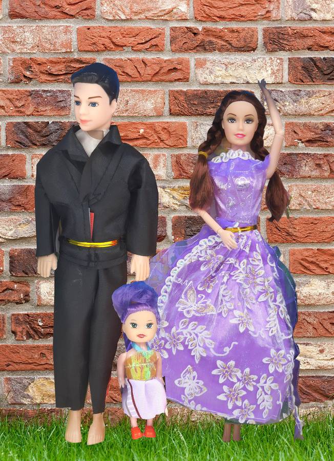 NV COLLECTION Couple Doll Set for Kids, Girls with Baby Girls, Dolls Set for Kids Girls