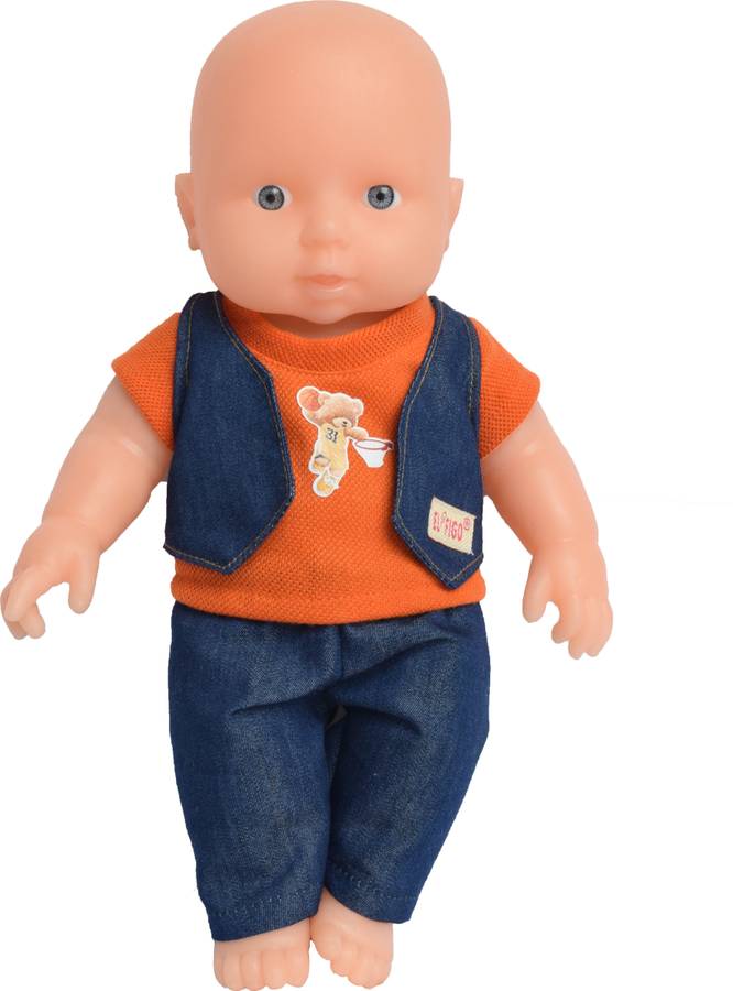 EL FIGO Real Looking Doll Toy For kids in Denim Dress(Head, Arms & Legs moveable)28 c.m