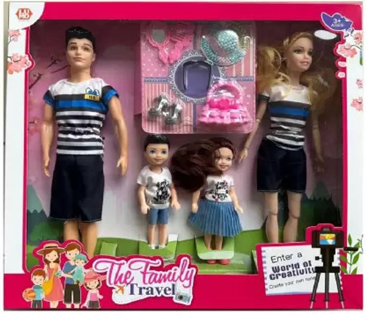 SR Toys Family Doll Set, barbie doll set for kids, barbie play set for kids