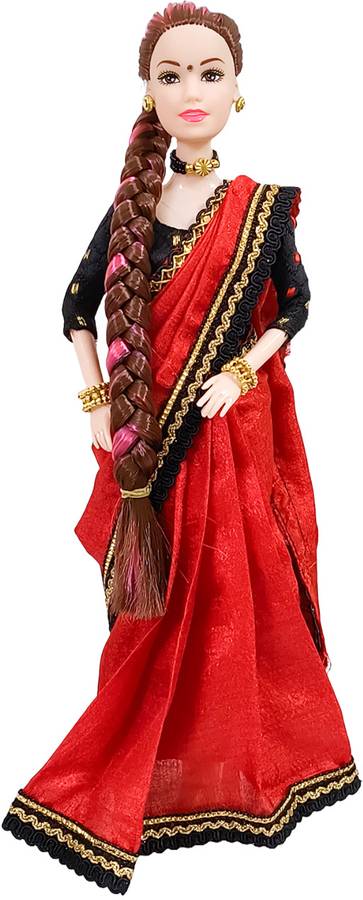 Maalona-exclusive toys Shrestha | Indian barbie Doll in Red Saree | Traditional Doll