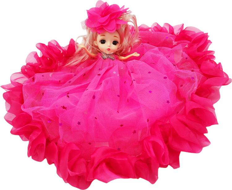 dishvy Cute Doll with Blonde hairs|Movable body and attached Keyring for Girls