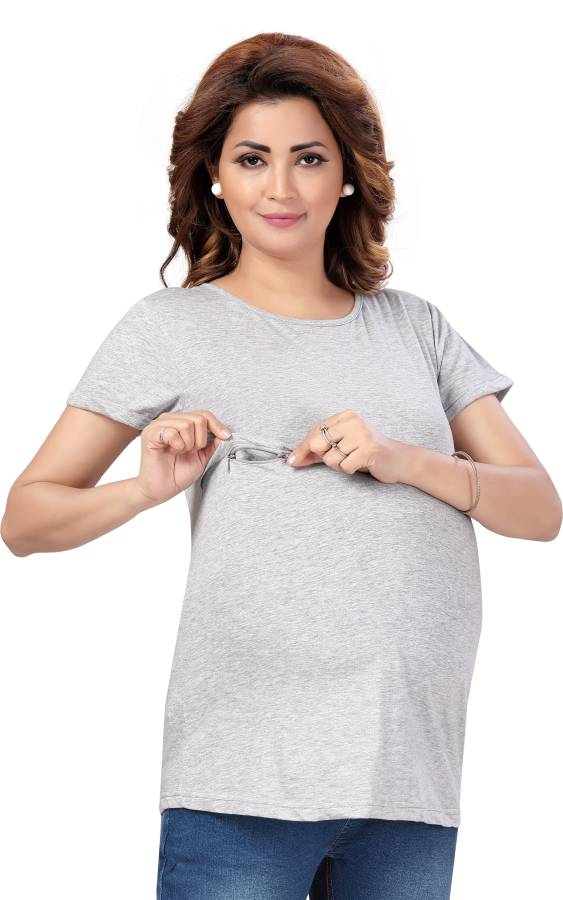 Women T Shirt Grey Dress Price in India