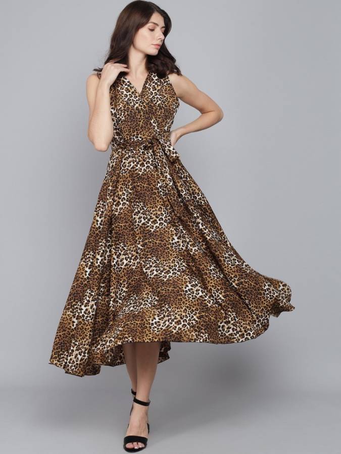 Women A-line Brown Dress Price in India