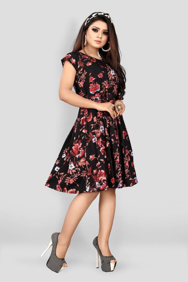 Women A-line Black Dress Price in India