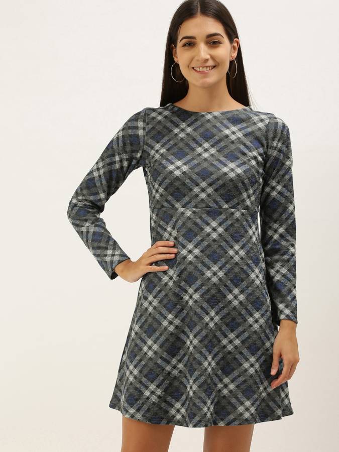 Women A-line Grey Dress Price in India