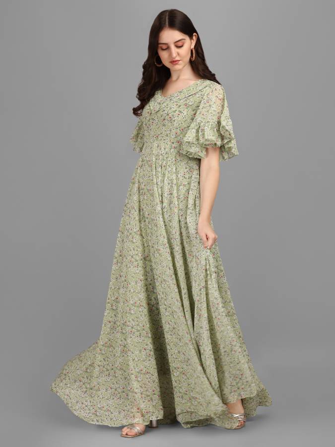 Women Maxi Green Dress Price in India