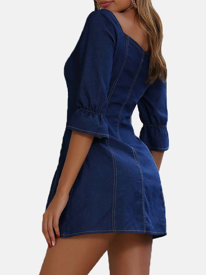 Women A-line Dark Blue Dress Price in India