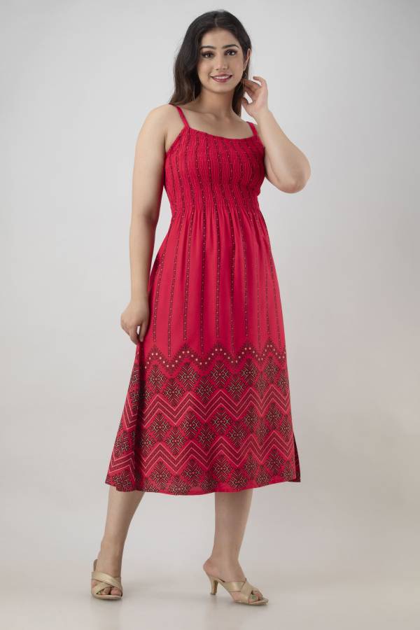 Women A-line Red Dress Price in India