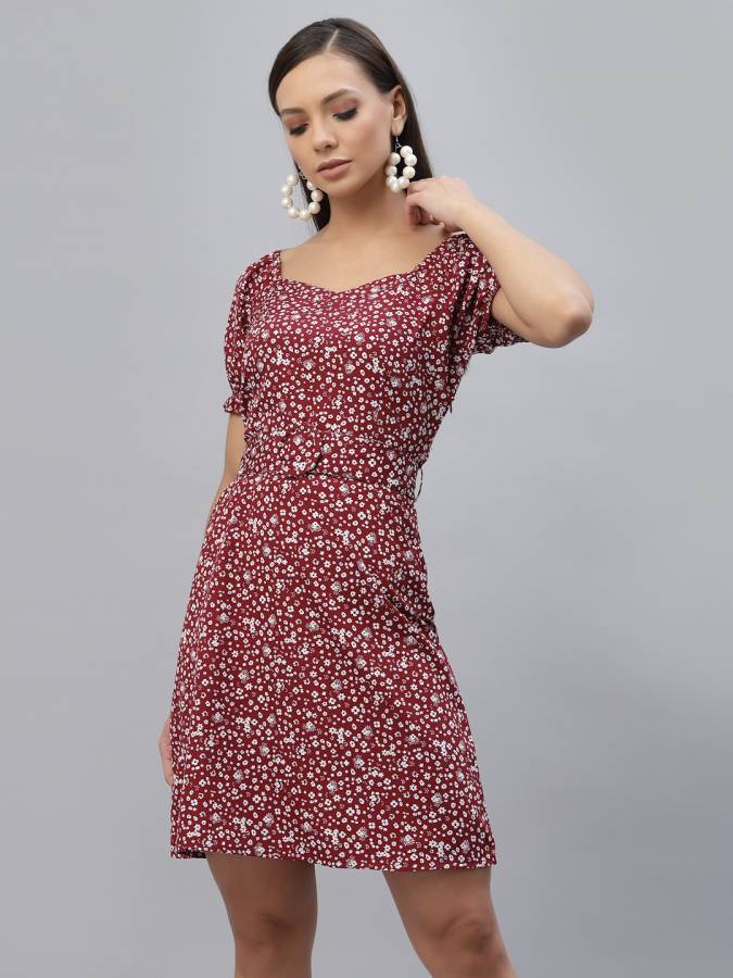 Women A-line Maroon Dress Price in India