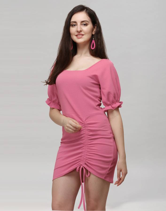 Women Bodycon Pink Dress Price in India