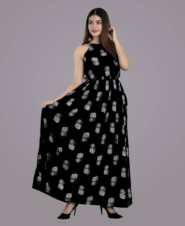 Women Maxi Black, White Dress Price in India