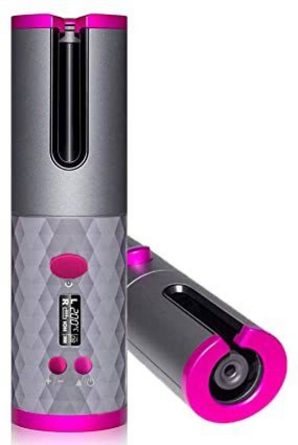 APTRIM Automatic Auto Hair Curler Cordless USB Rechargeable LCD Digital , 6 Temperature Electric Hair Curler Price in India