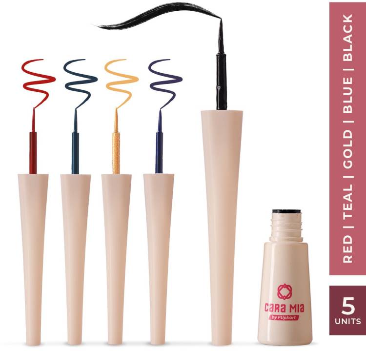 CaraMia by Flipkart Eyeliner Pack of 5 (C) 17.5 ml Price in India