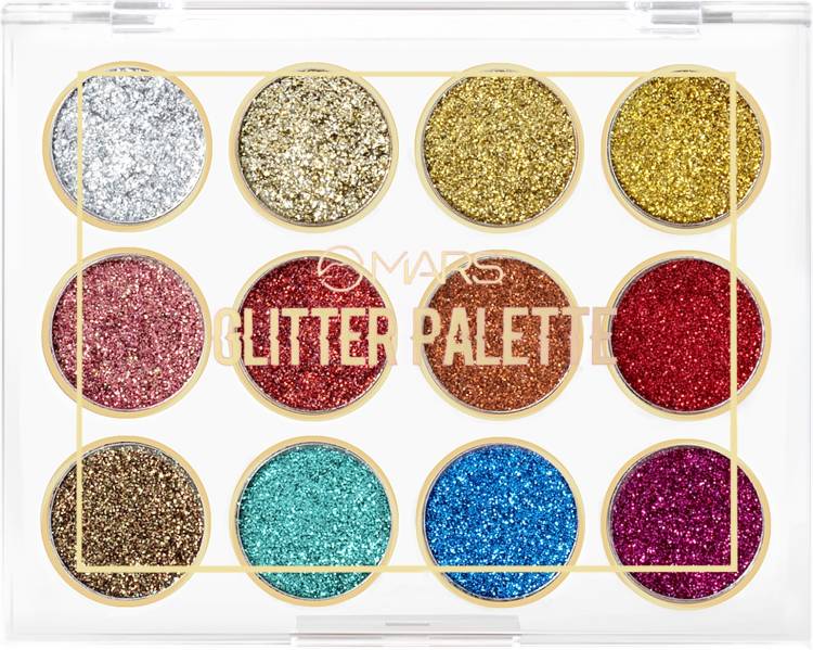 MARS 12 Shade Ultra Pigmented Glitter High Shine Eyeshadow Palette 12 g Price in India