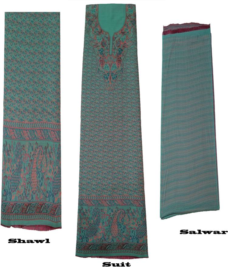 Unstitched Wool Salwar Suit Material Embellished Price in India