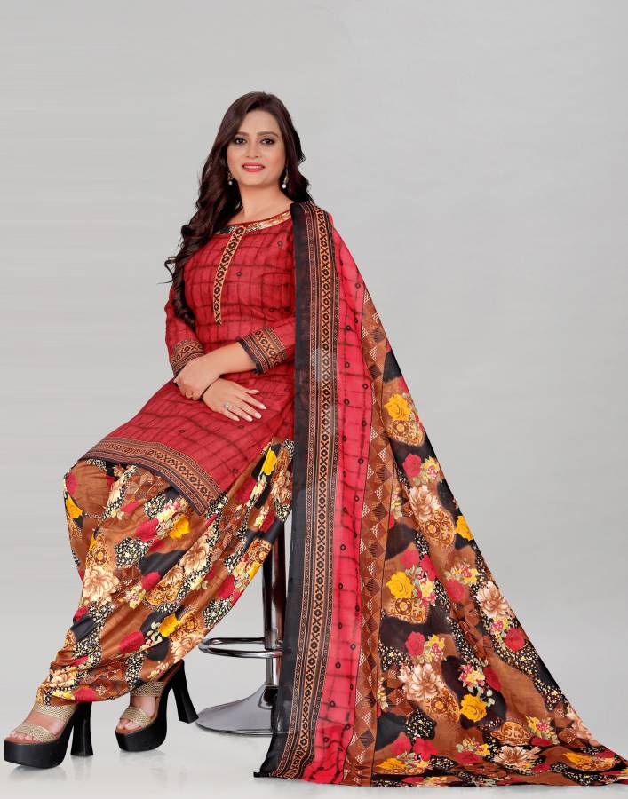 Unstitched Cotton Salwar Suit Material Floral Print, Geometric Print, Printed Price in India