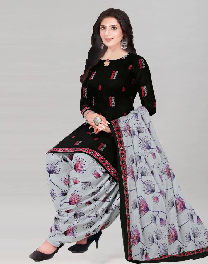 Unstitched Crepe Salwar Suit Material Printed, Geometric Print Price in India