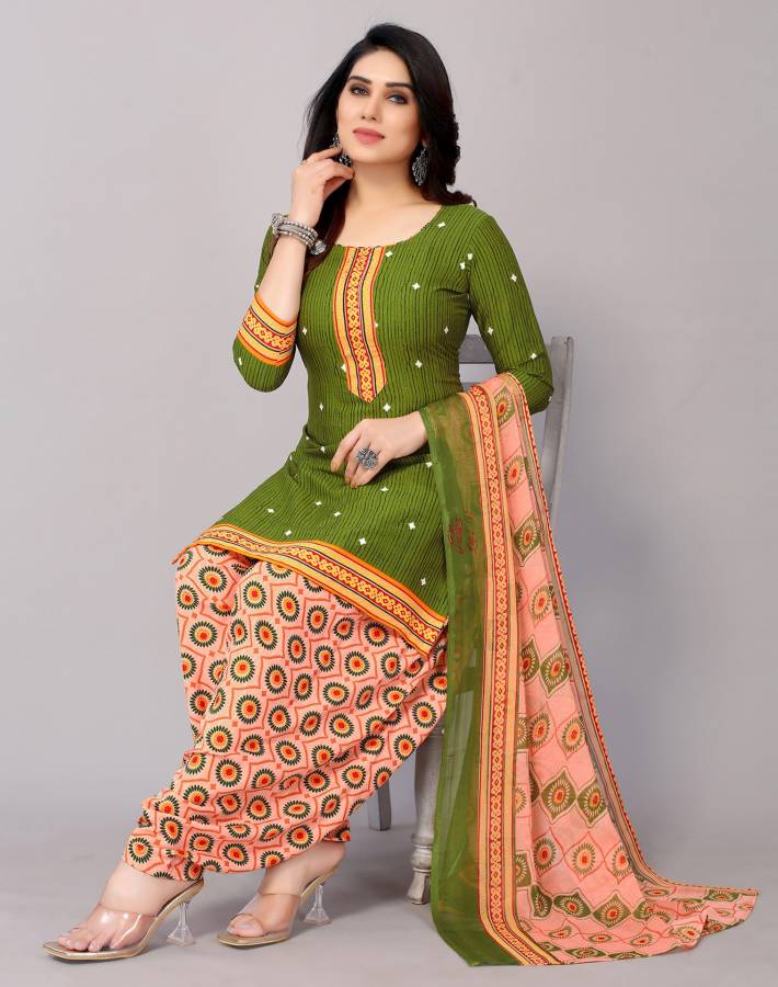Unstitched Crepe Salwar Suit Material Floral Print, Geometric Print, Printed Price in India