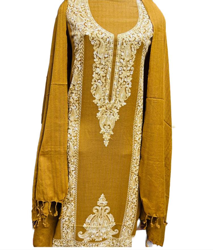Unstitched Wool Salwar Suit Material Embroidered Price in India