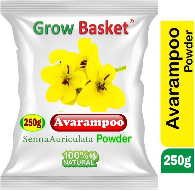 Grow Basket Organic Avarampoo Powder, Tangedu Flower, Tarwar, Avaram senna, Senna auriculata Price in India