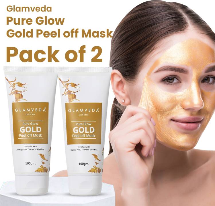 GLAMVEDA Pure Glow Anti Pollution With Gold Peel Off Mask Pack Of 2 Price in India