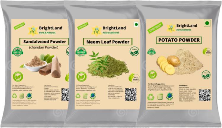 Brightland sandalwood Face pack Neem Potato powder for face Price in India