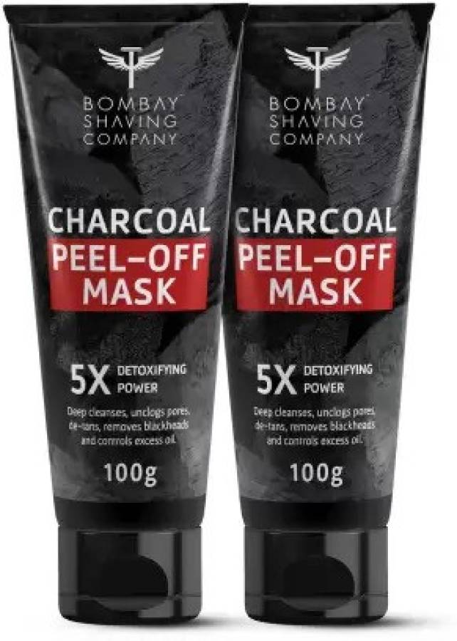 BOMBAY SHAVING COMPANY Activated Charcoal Peel Off Mask with 5X Detoxifying Power, fights pollution and De-Tans skin, 2 x 100 g (Value Pack of 2) Price in India