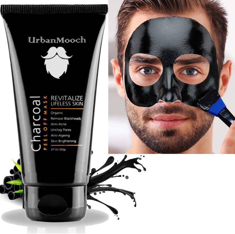 UrbanMooch Activated Charcoal Peel Off Black Mask Face Pack (Remove Blackheads, Colling Effect) - Paraben & Sulphate FREE (60 ml) Price in India