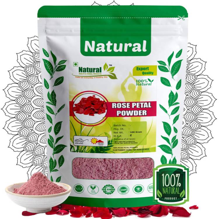 Natural Health and Herbal Products Balancing Rose Petal Powder - Face Pack, Face Glow, Skin whitening | Anti ageing Price in India
