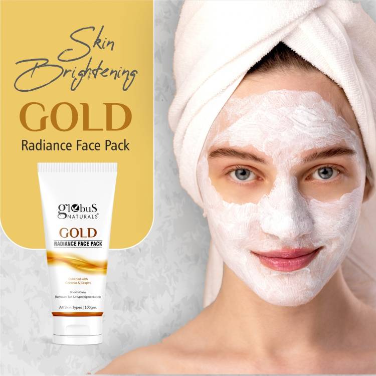 GLOBUS NATURALS Gold Radiance Anti Ageing & Brightening Face Pack For Boosts Glow & Removes Tan Price in India