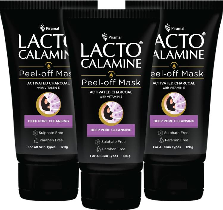 Lacto Calamine Face Peel Off Mask, Men & Women; Charcoal Pore Cleansing,Blackheads & Whiteheads Price in India