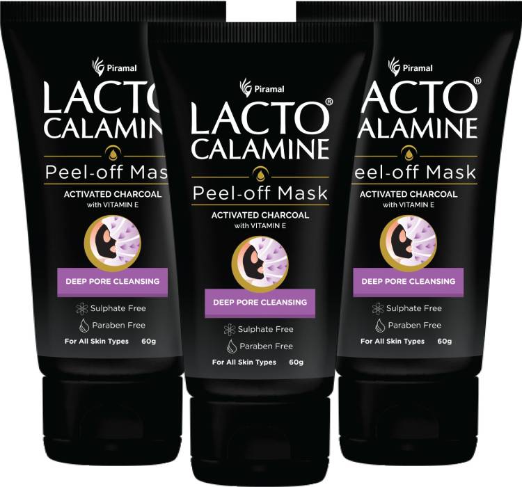 Lacto Calamine Face Peel Off Mask, Men & Women; Charcoal Pore Cleansing,Blackheads & Whiteheads Price in India