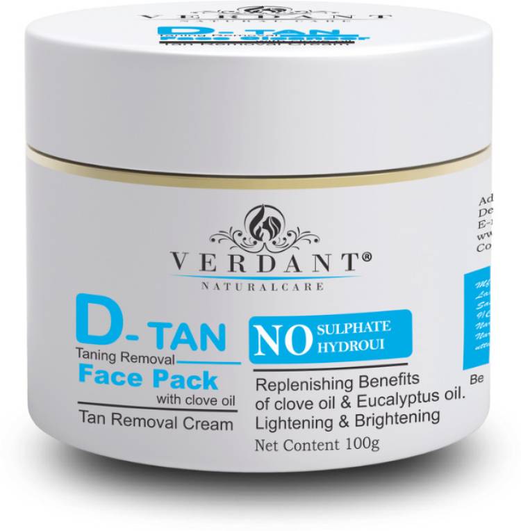 Verdant Natural Care Instant Glow D Tan & Tan Removal Face Pack Price in India