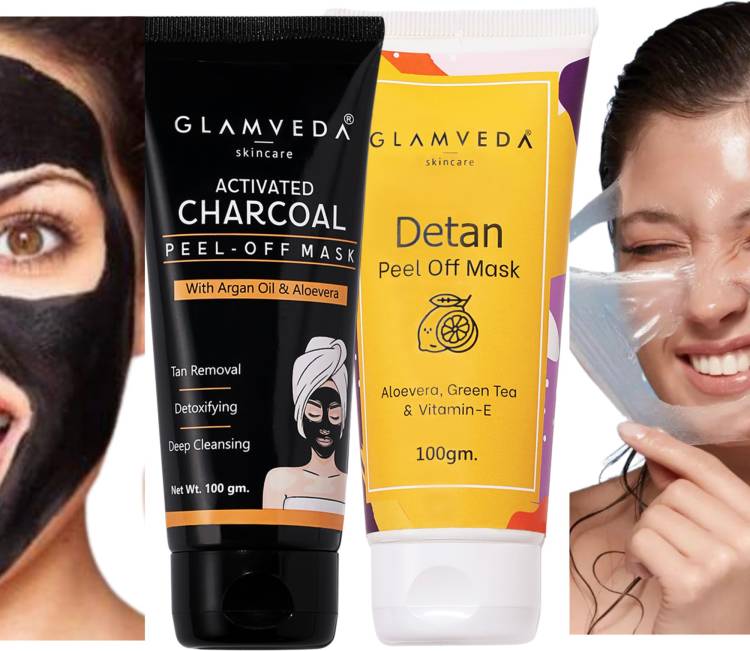 GLAMVEDA Activated Charcoal & Detan Peel Off Mask Price in India