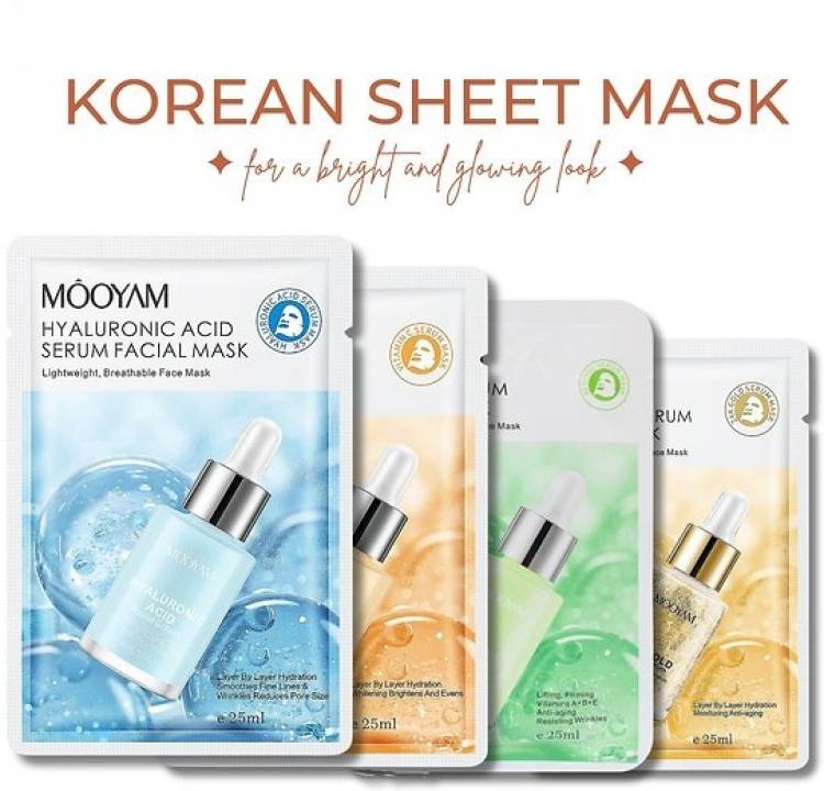 chansai korean based facial sheet mask pack of 4 * 25g Price in India