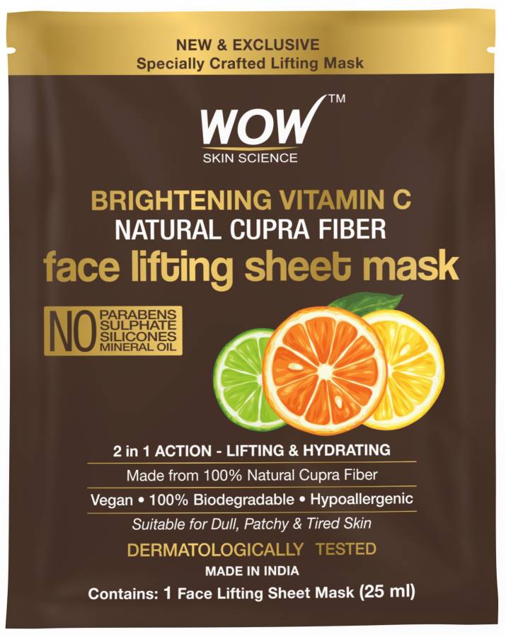 WOW SKIN SCIENCE Vitamin C Natural Fiber Cupra Face Lifting Sheet Mask Price in India