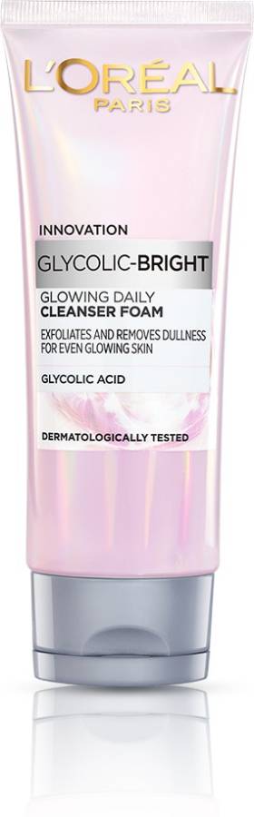 L'Oréal Paris Glycolic Bright Daily Foaming Face Cleanser for Dull skin 100 ml Face Wash Price in India