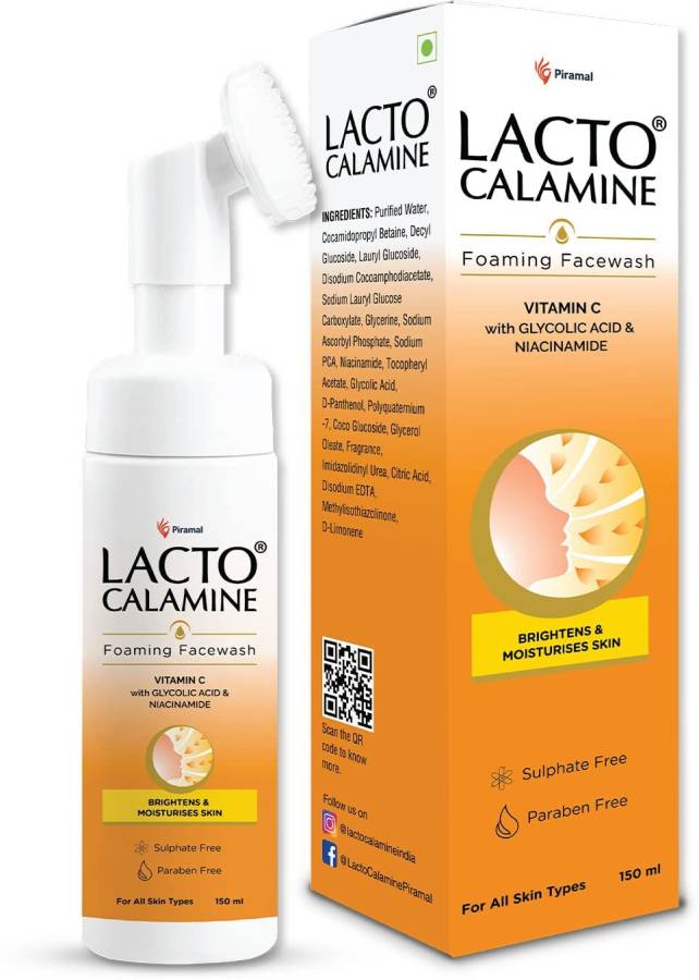 Lacto Calamine Vitamin C Foaming Face wash| Brightens skin & control blackheads & whiteheads Face Wash Price in India