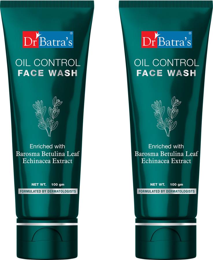 Dr Batra's Oil Control  Sulphate ,Silicone & Soap Free Enriched With Barosma Betulina Leaf & Echinancea Extract For Oil Free & Clear Skin - 100 gm Face Wash Price in India