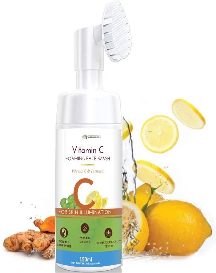 Kathiyawad Vitamin C  with Foaming Silicone Cleanser Brush Powered by Vitamin C & Turmeric Face Wash Price in India