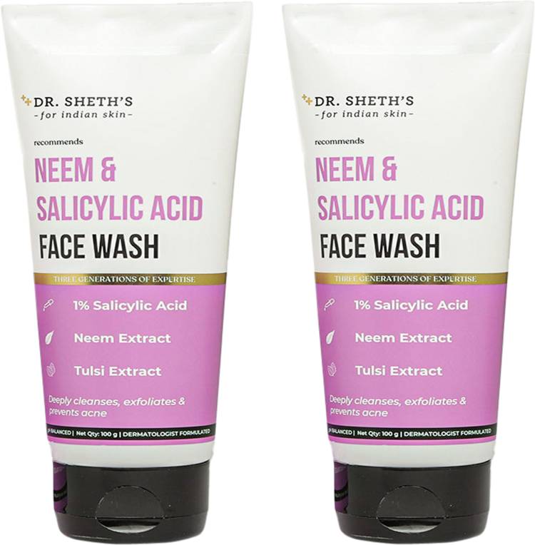 Dr. Sheth's Neem & Salicylic Acid Facewash, Deeply Cleanses, Exfoliates and Prevents Acne Face Wash Price in India