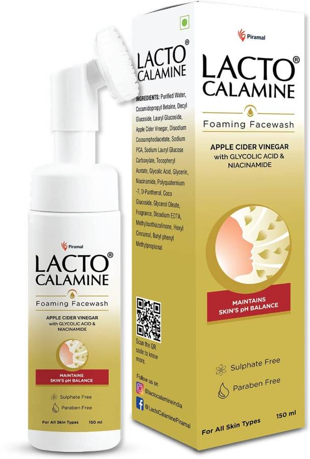Lacto Calamine Apple Cider Vinegar Foaming Face wash ,150ml x Pack of 1 Face Wash Price in India